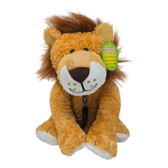 Mary Meyer Marcel Story Lion Plush 10" Snores Crinkle Feet Zipper Sticky Ears - Picture 2 of 16